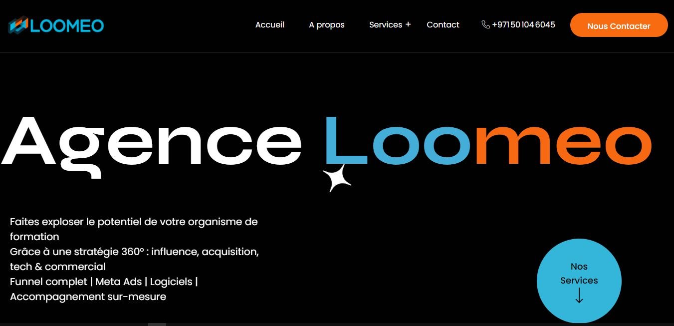 Agence Loo Meo — site web d'agence de marketing digital créé par Anide DEV