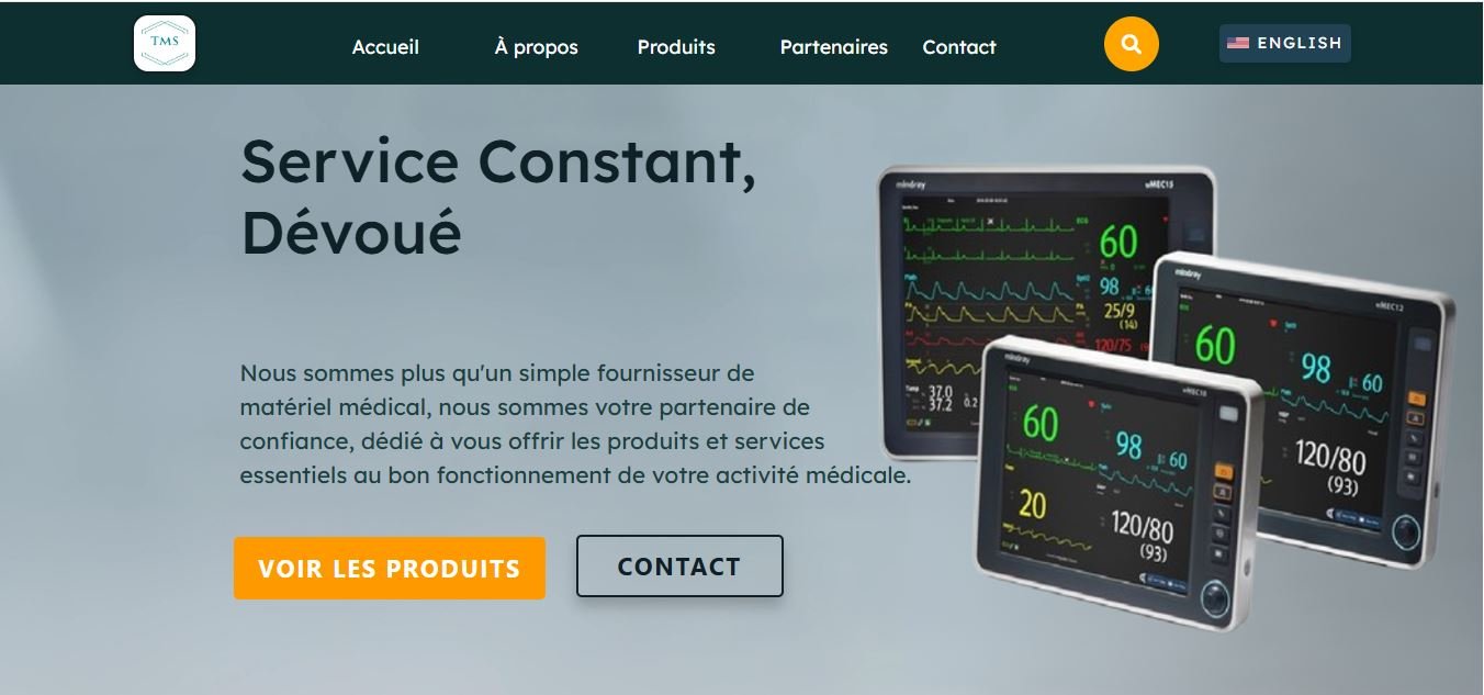 Terre Multi Service — site vitrine de fournisseur de matériel médical par Anide DEV